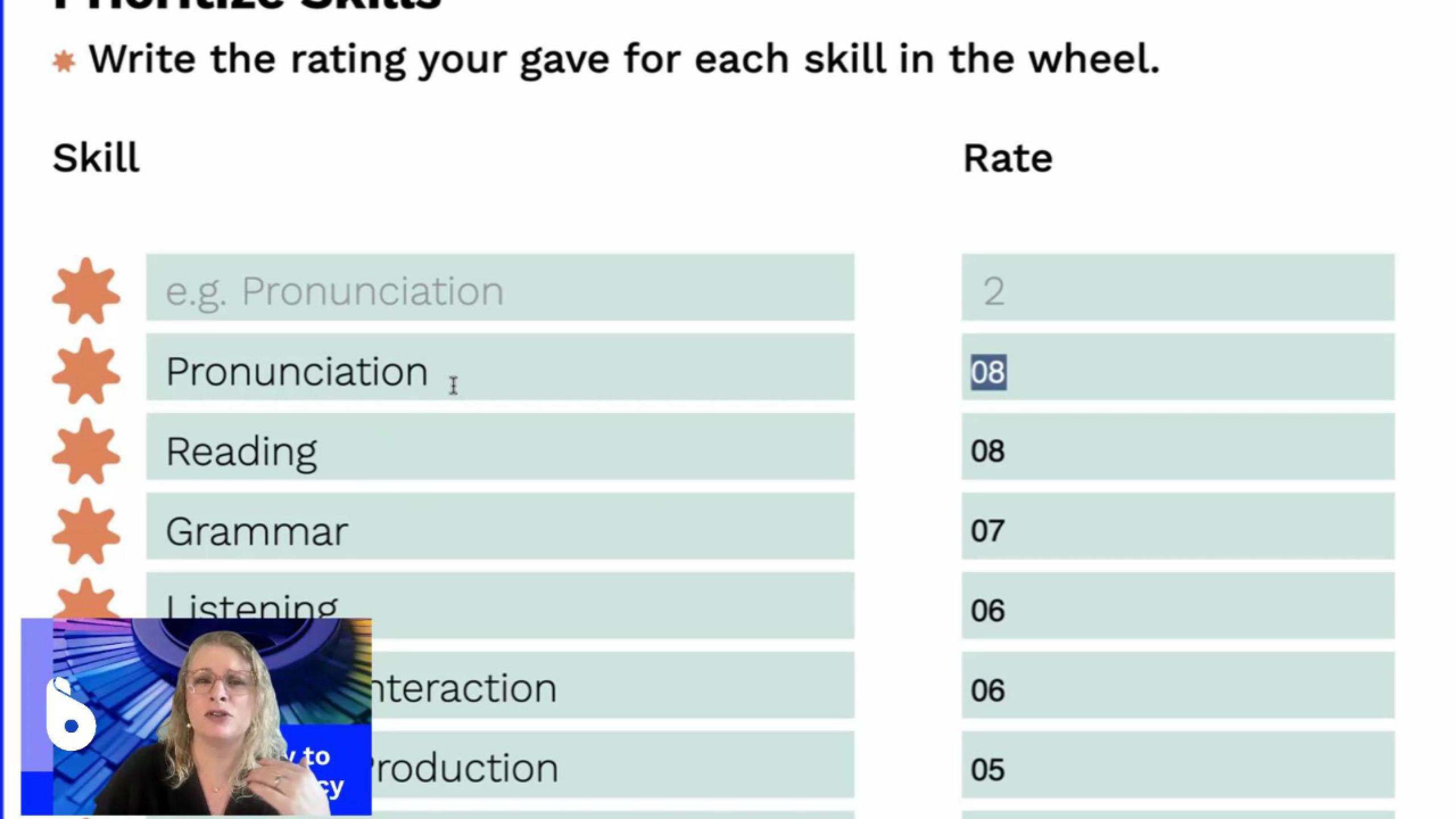 5 - Blua The way of fluency wheel - step 2